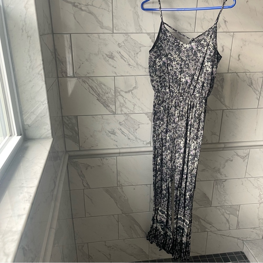 Floral Jumpsuit with Open Back